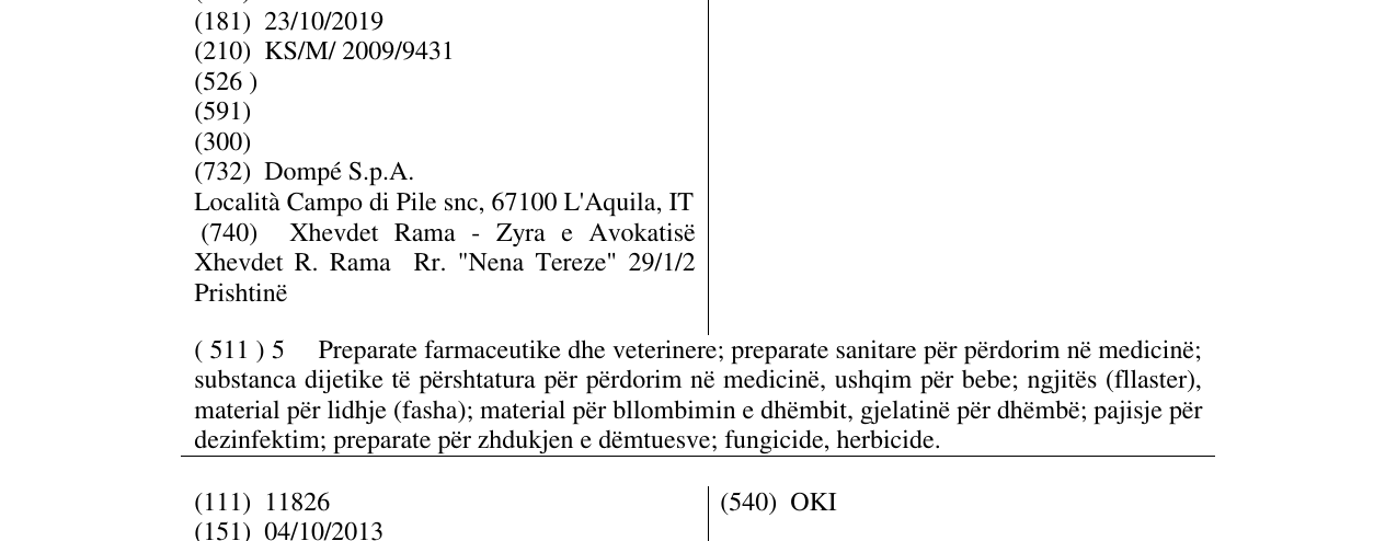 Zëri i markës LEVOTUSS në buletin