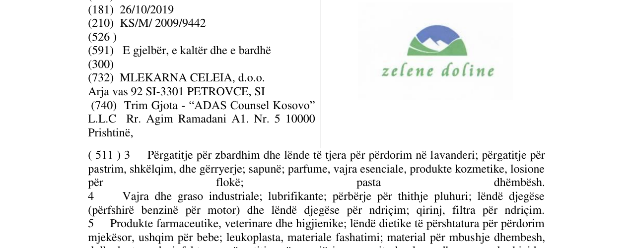 Zëri i markës zelene doline në buletin