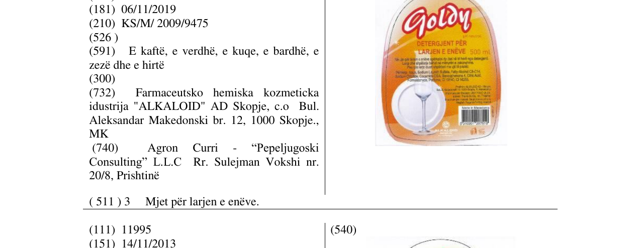 Zëri i markës Markë figurative në buletin