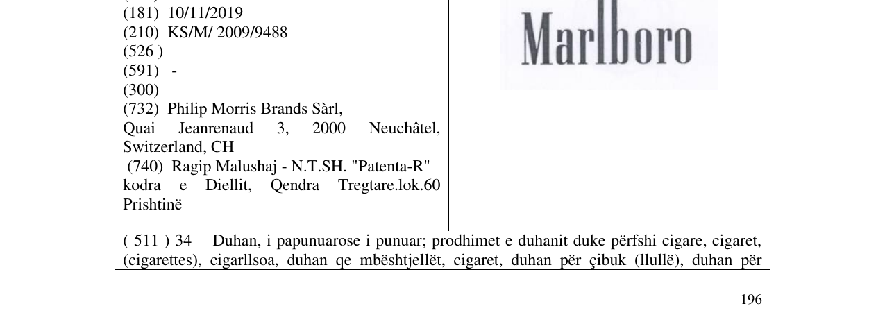 Zëri i markës Marlboro në buletin