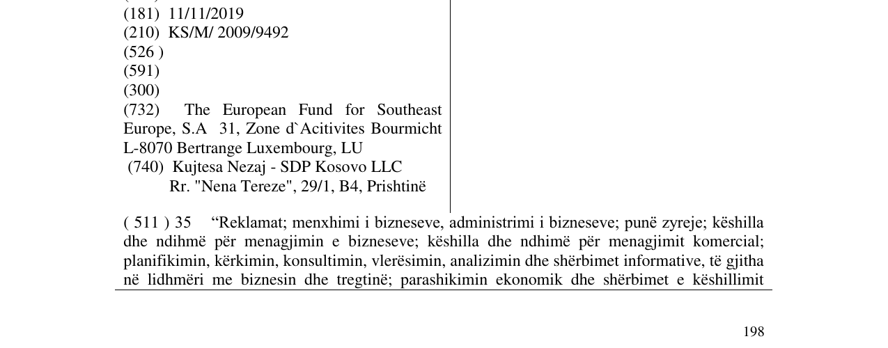 Zëri i markës EFSE në buletin