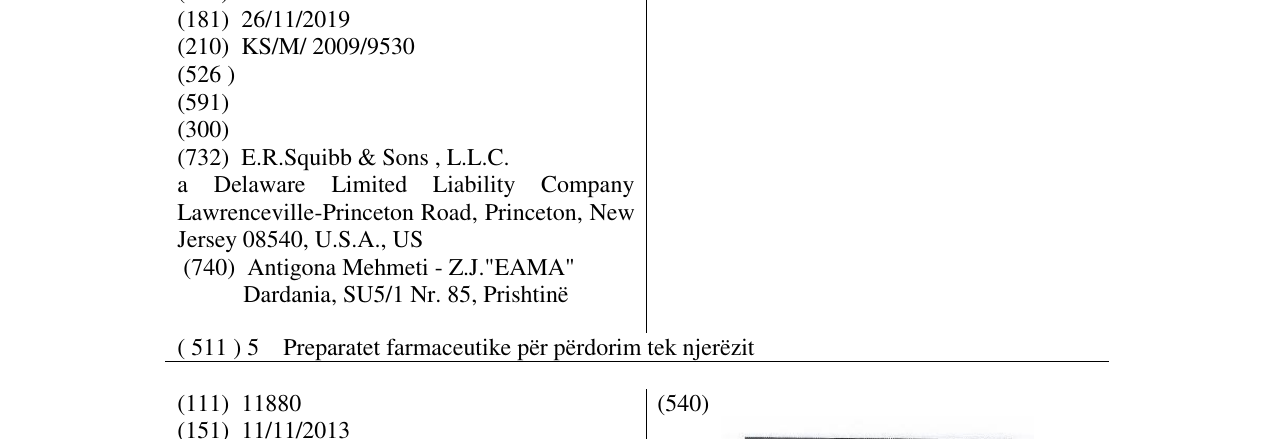 Zëri i markës MONOPRIL PLUS në buletin
