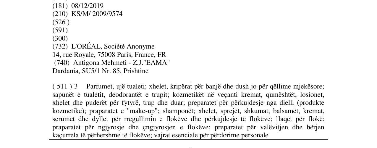 Zëri i markës SHU UEMURA në buletin