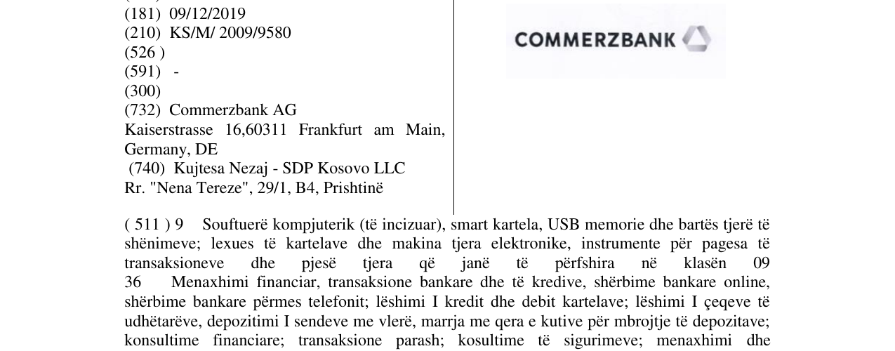Zëri i markës COMMERZBANK në buletin