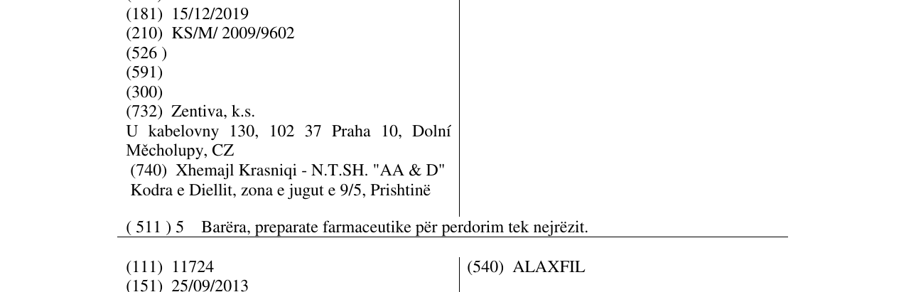 Zëri i markës ZENICETAM në buletin