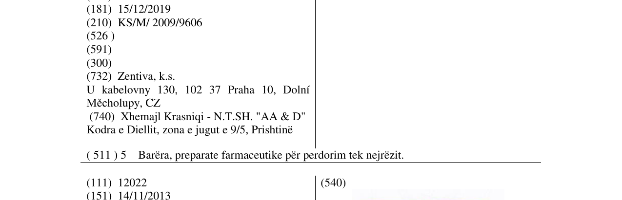Zëri i markës FLUPIZEN në buletin