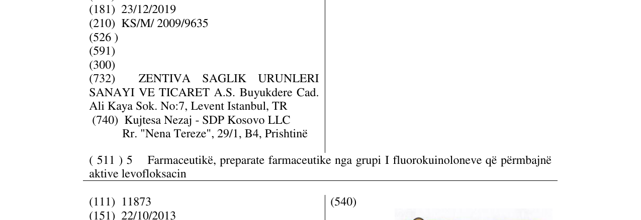 Zëri i markës LEVOFLEX në buletin