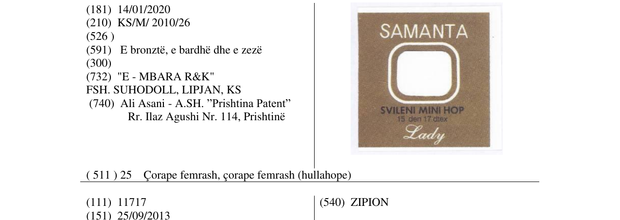 Zëri i markës Markë figurative në buletin