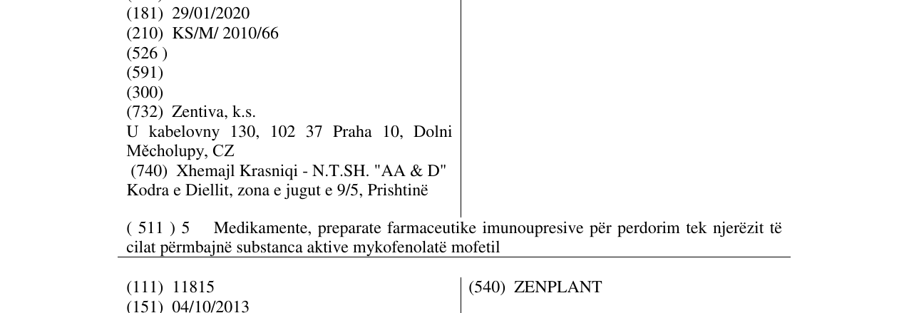 Zëri i markës ZENTRANS në buletin