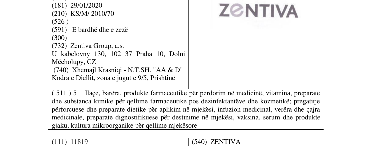 Zëri i markës ZeNTIVA në buletin