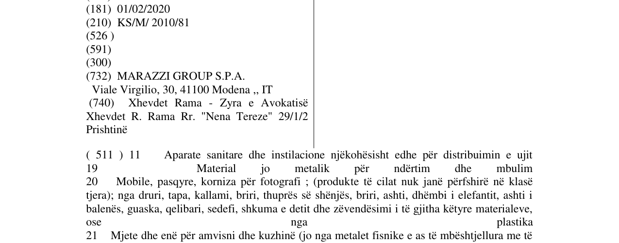 Zëri i markës HATRIA në buletin