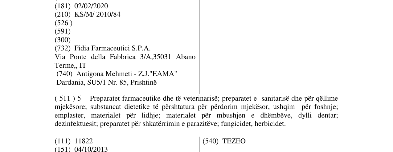 Zëri i markës FIDATO në buletin