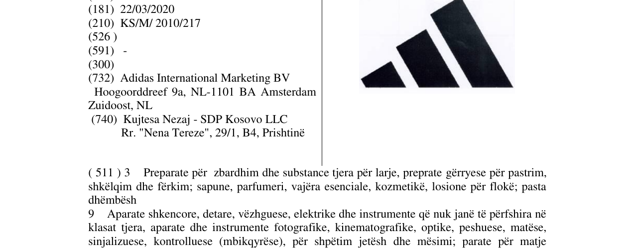 Zëri i markës adidas në buletin