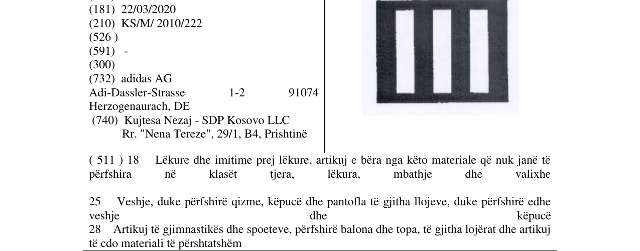 Zëri i markës adidas në buletin