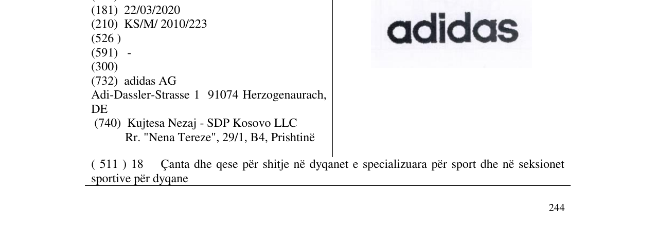 Zëri i markës adidas në buletin