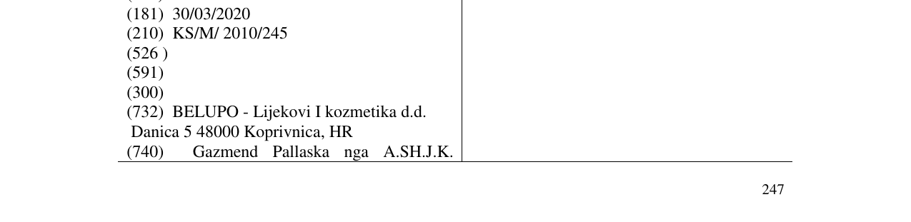 Zëri i markës LUPOCET FLU në buletin