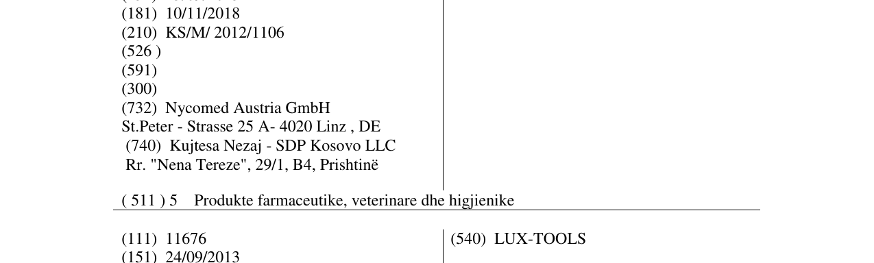 Zëri i markës TACHOCOMB në buletin