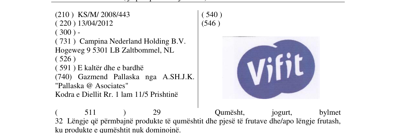 Zëri i markës VIFIT në buletin