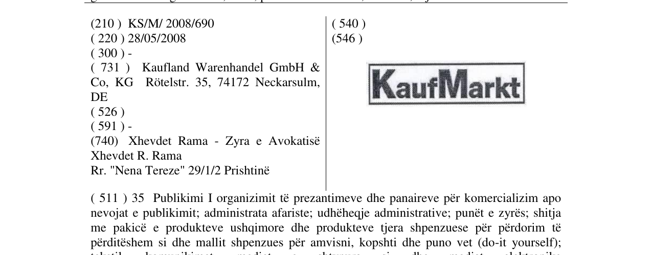 Zëri i markës KaufMarkt në buletin