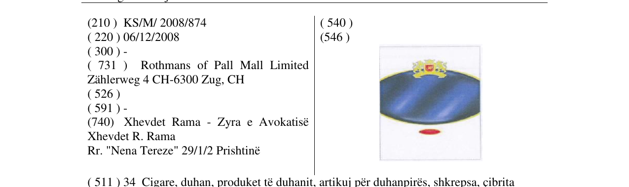 Zëri i markës Markë figurative në buletin