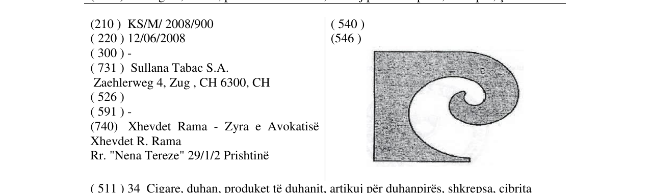 Zëri i markës Markë figurative në buletin