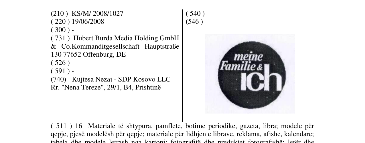 Zëri i markës meine Familie & ich- FIG, në buletin
