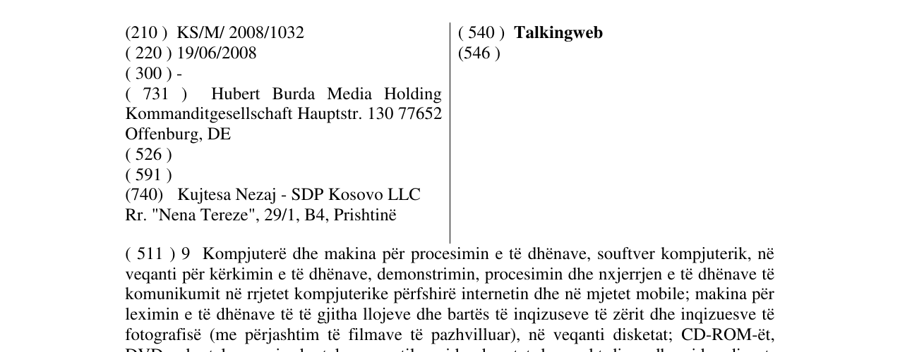 Zëri i markës Talkingweb në buletin