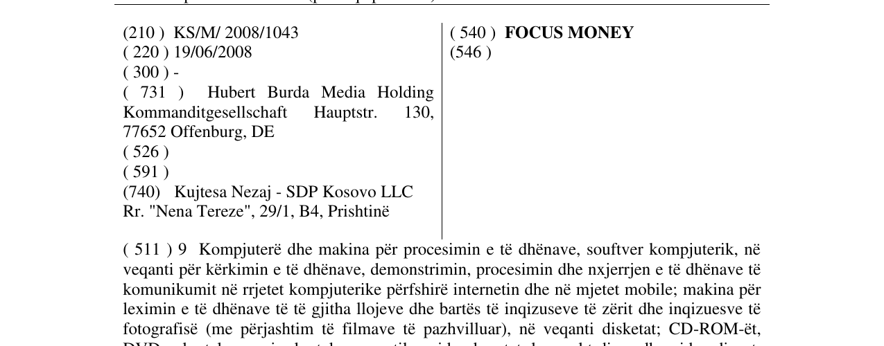 Zëri i markës FOCUS MONEY në buletin