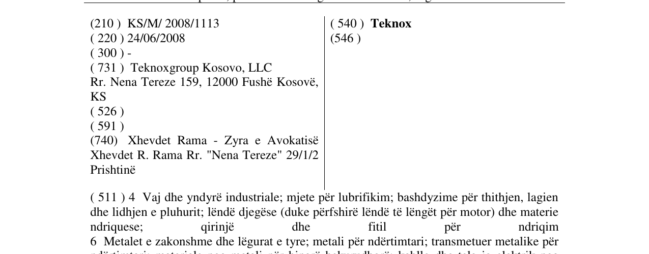 Zëri i markës Teknox në buletin