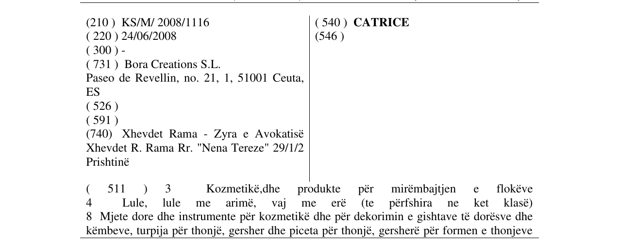 Zëri i markës CATRICE në buletin