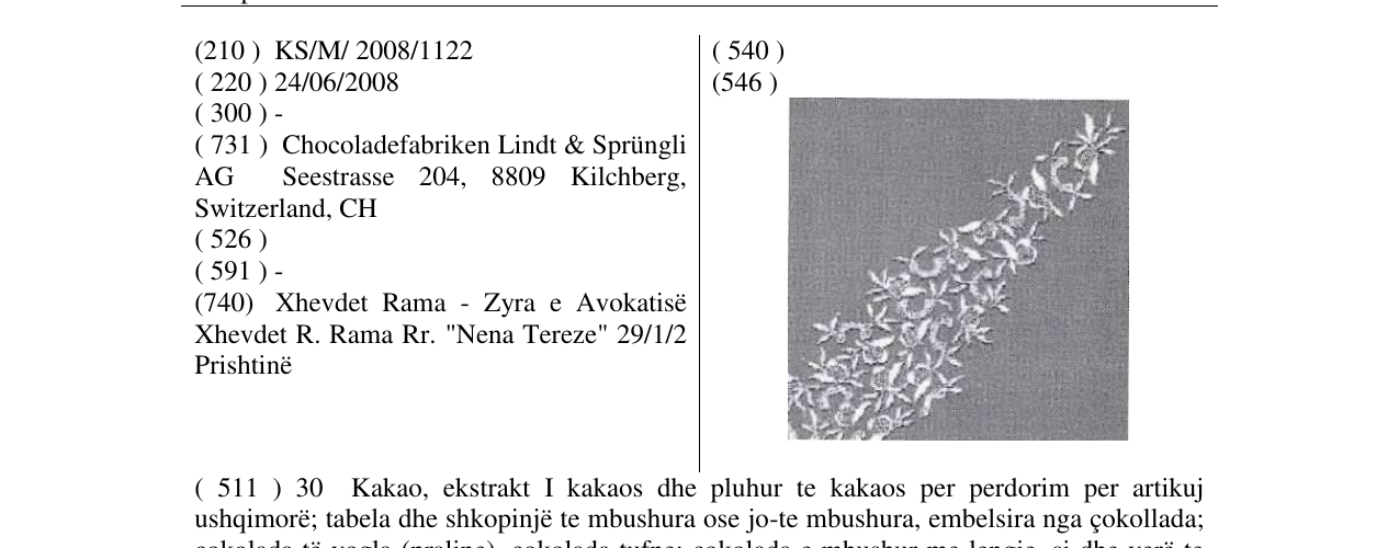 Zëri i markës Lindor Spitzenschweif në buletin