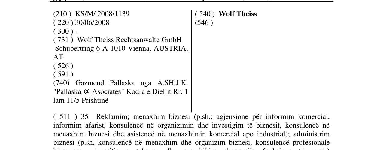 Zëri i markës Wolf Theiss në buletin