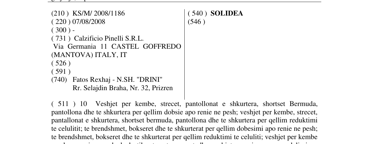 Zëri i markës SOLIDEA në buletin