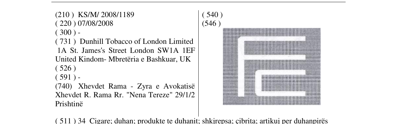 Zëri i markës FINE CUT LOGO në buletin
