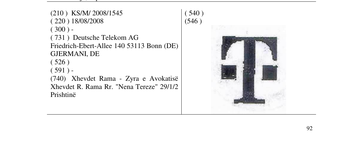 Zëri i markës .T.- LOGO (FUR SPONSORING) në buletin
