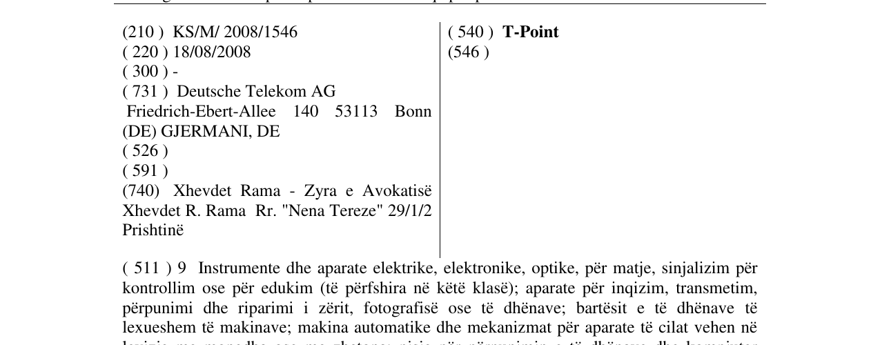 Zëri i markës T-Point në buletin