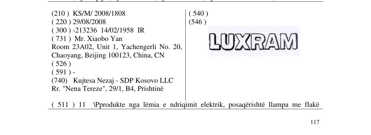 Zëri i markës LUXRAM në buletin