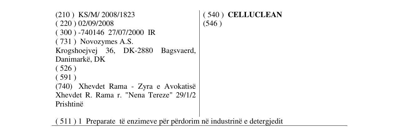 Zëri i markës CELLUCLEAN në buletin