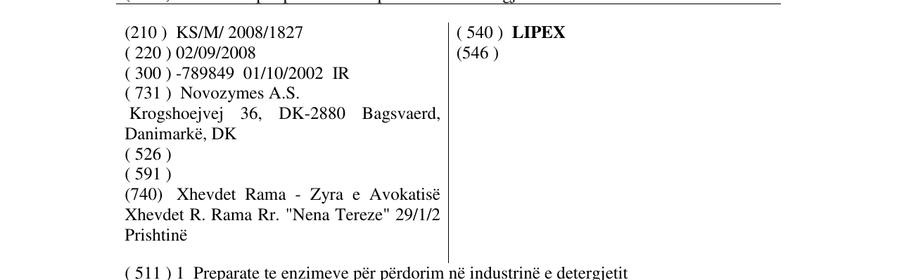 Zëri i markës LIPEX në buletin