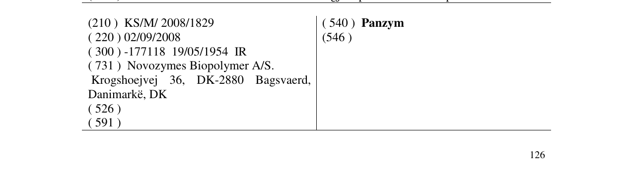 Zëri i markës Panzym në buletin
