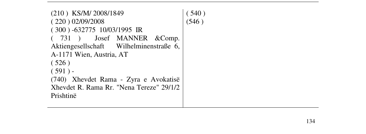 Zëri i markës AUSTRIA MOZARTKUGELN në buletin
