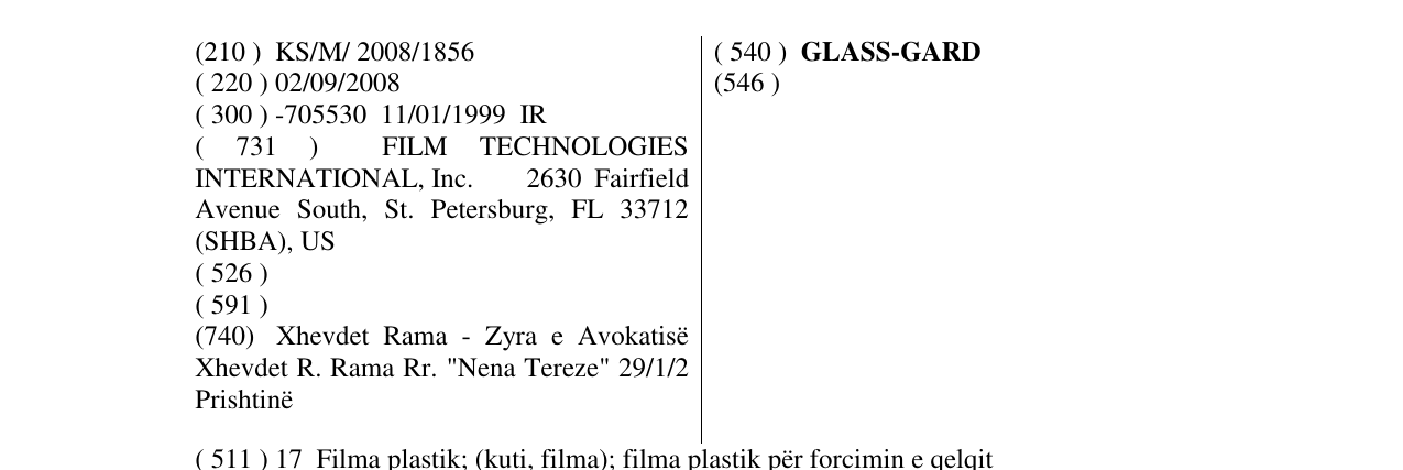 Zëri i markës GLASS-GARD në buletin