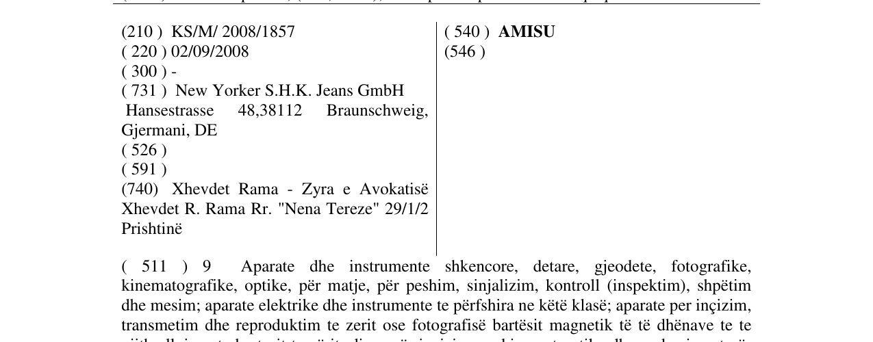 Zëri i markës AMISU në buletin