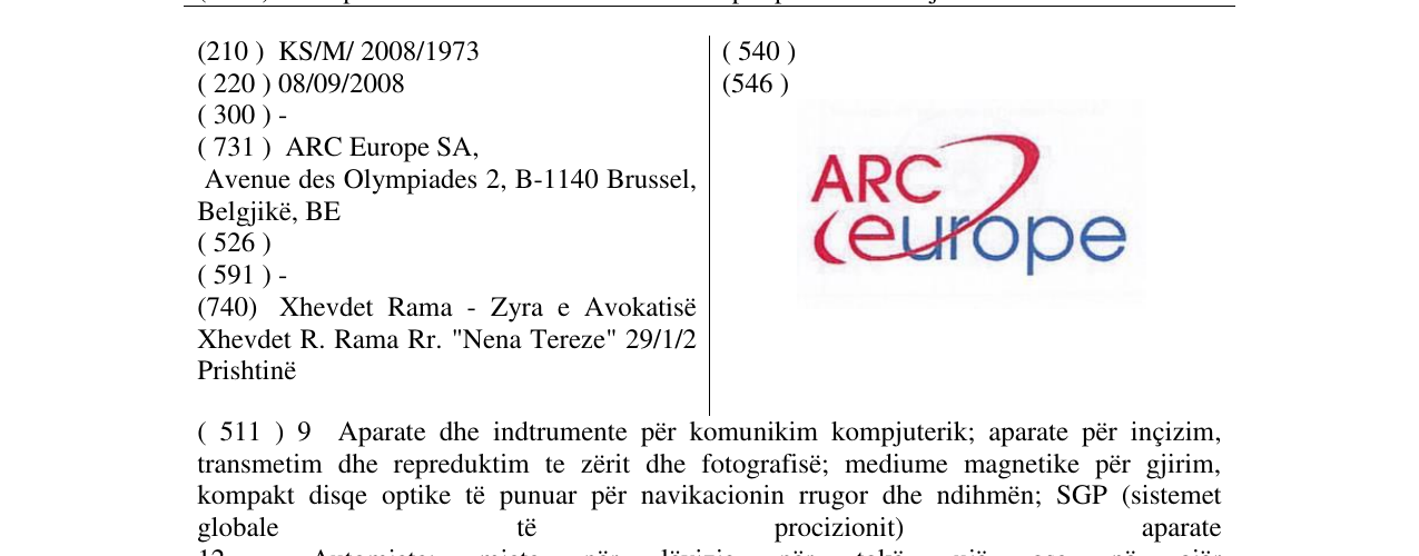 Zëri i markës ARC europe në buletin