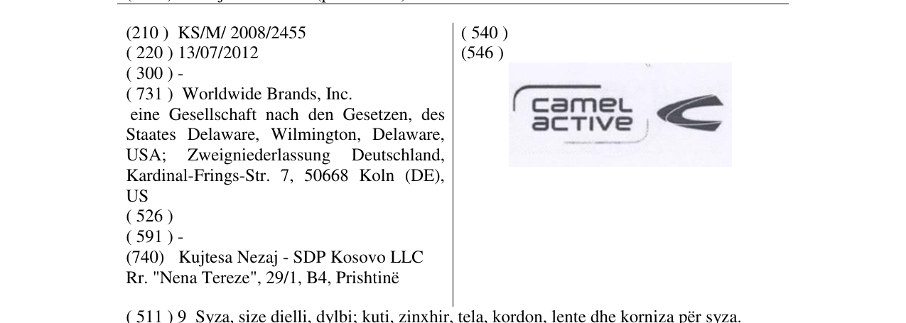 Zëri i markës camel active në buletin