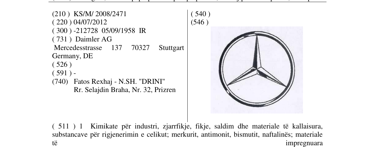 Zëri i markës Markë figurative në buletin