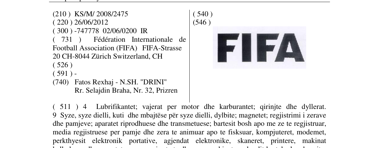 Zëri i markës FIFA në buletin