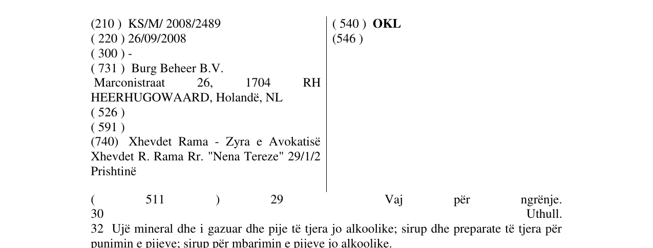 Zëri i markës OKL në buletin