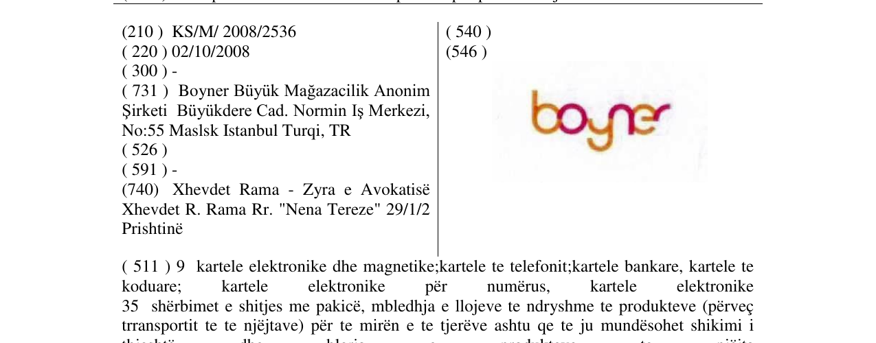 Zëri i markës Boyner në buletin