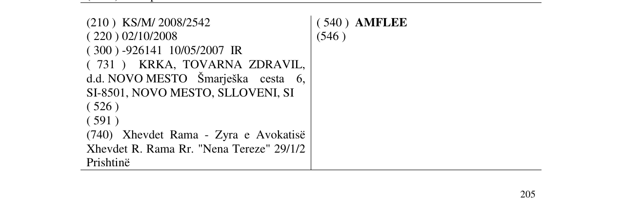 Zëri i markës AMFLEE në buletin